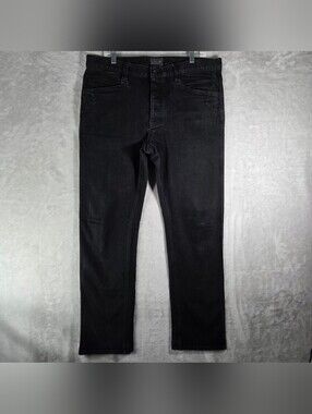 Triple Aught Design Denim Jeans Mens Size 36x32 Tapered Fit Black Button Fly